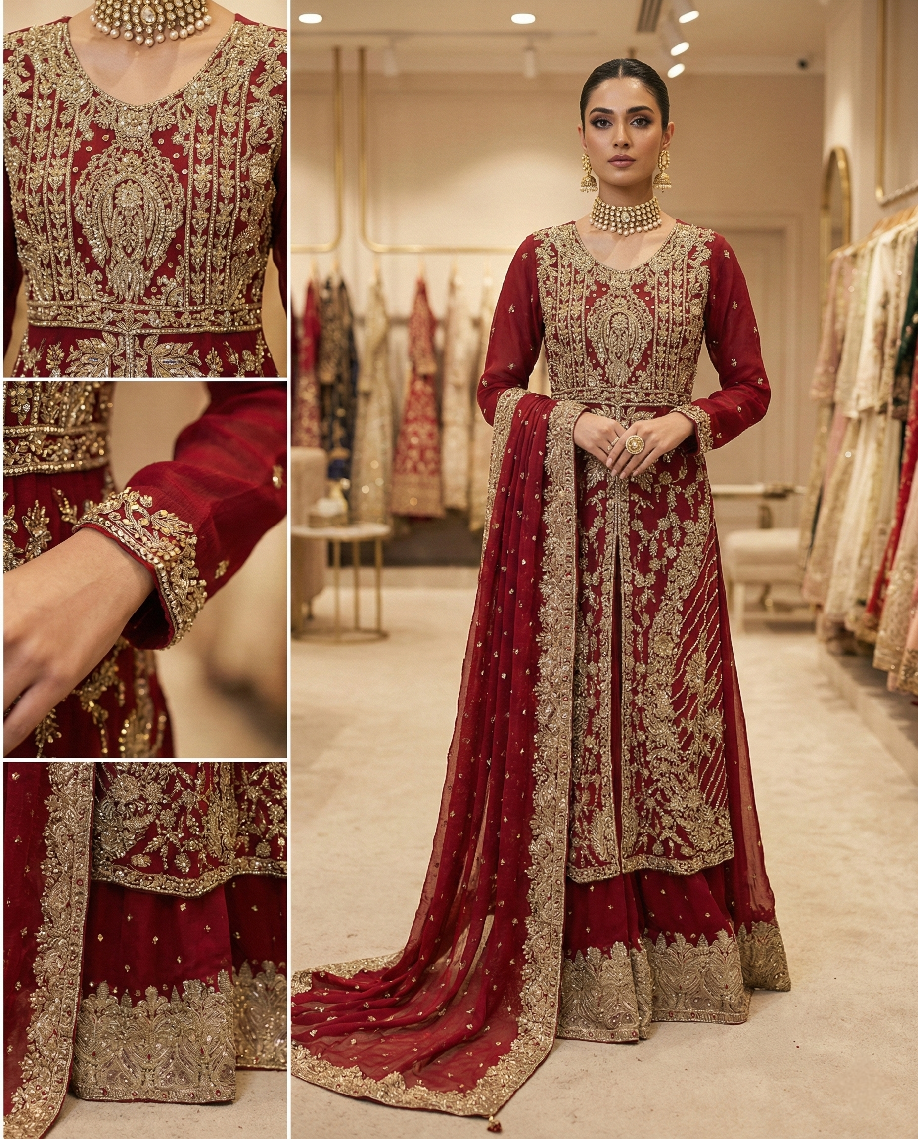 Crimson Heritage Zardozi Choli Set